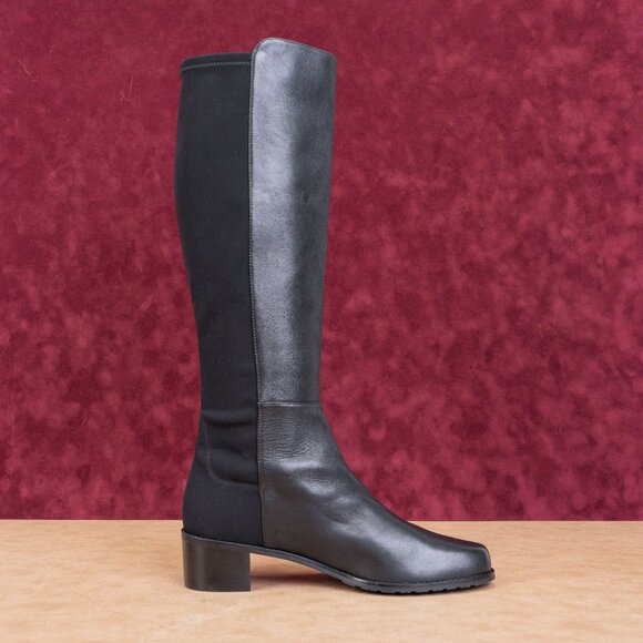Stuart Weitzman Wmn Keelan Black Leather Stretch Dress Office Knee boots sz 9 - Picture 10 of 10